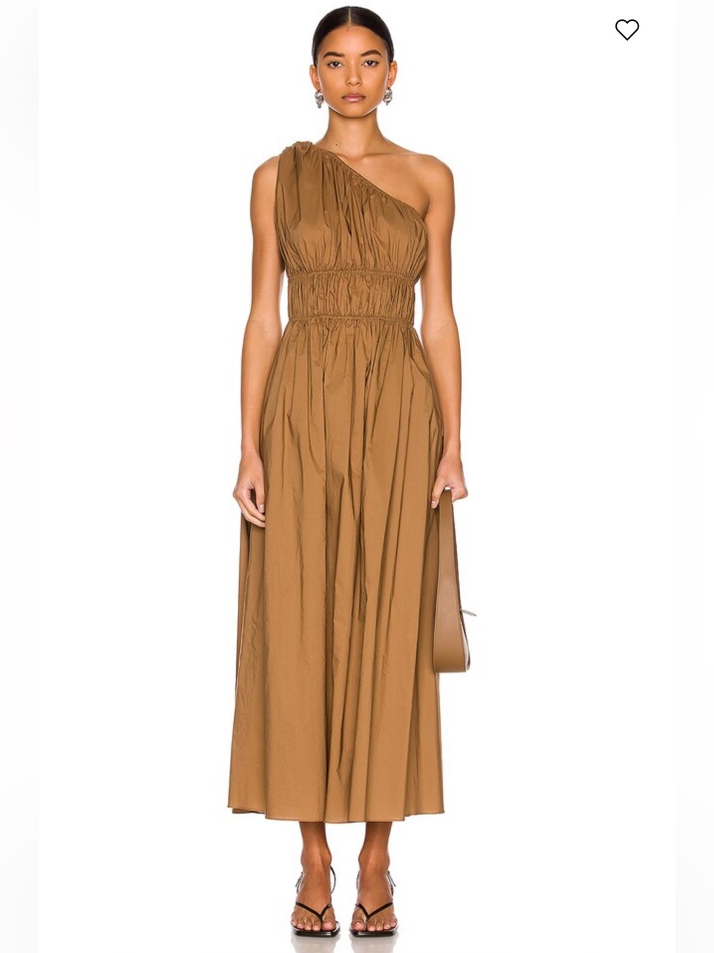 Matteau Shirred One Shoulder Midi Dress